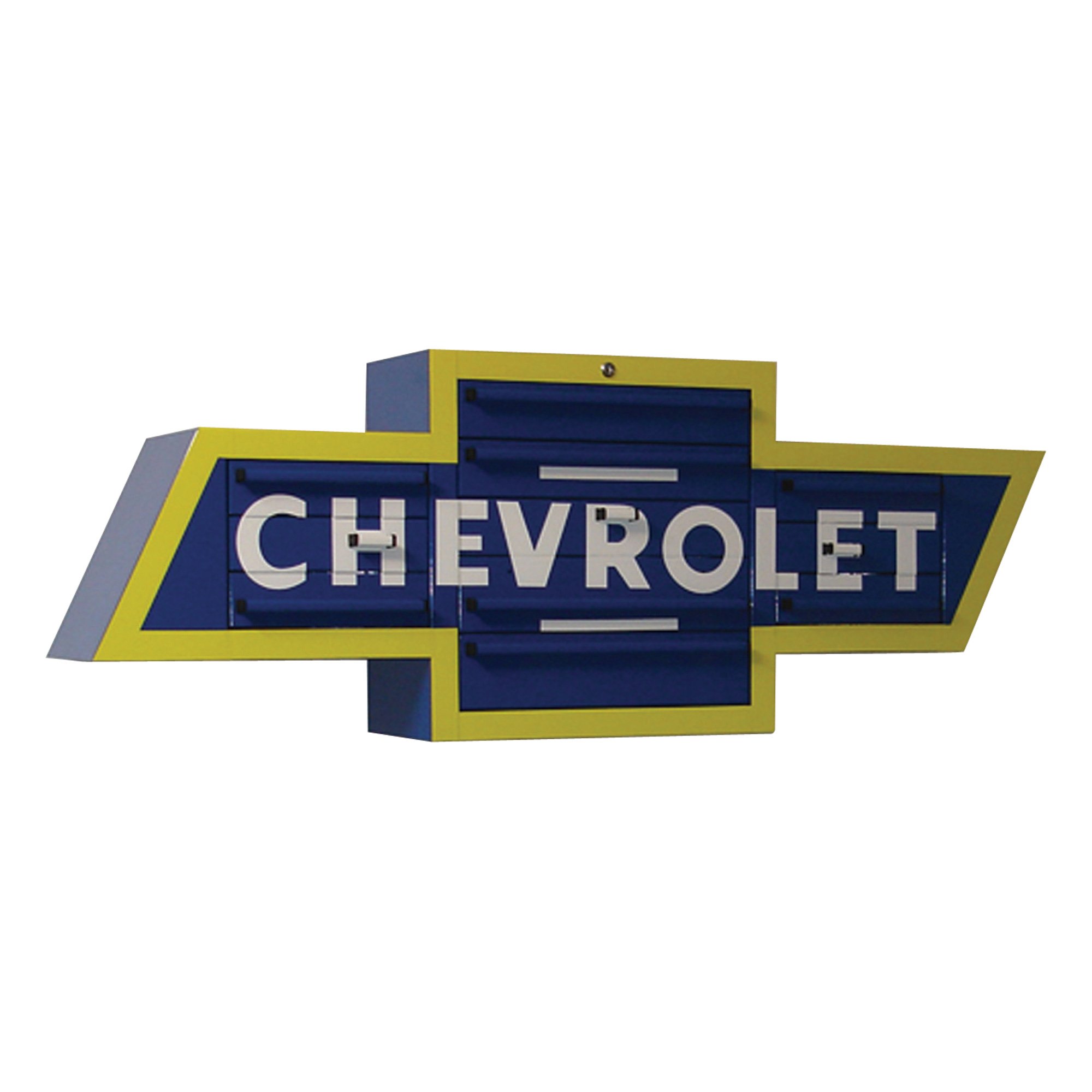 Go Boxes Chevy Bowtie Wall-Mount Tool Box — 10In. Deep, Vintage Chevrolet Logo, Model# BT5000V